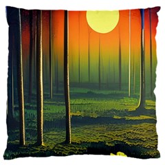 Outdoors Night Moon Full Moon Trees Setting Scene Forest Woods Light Moonlight Nature Wilderness Lan 16  Baby Flannel Cushion Case (two Sides)