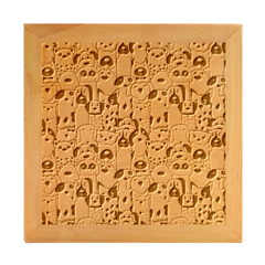 Seamless Pattern With Black White Doodle Dogs Wood Photo Frame Cube