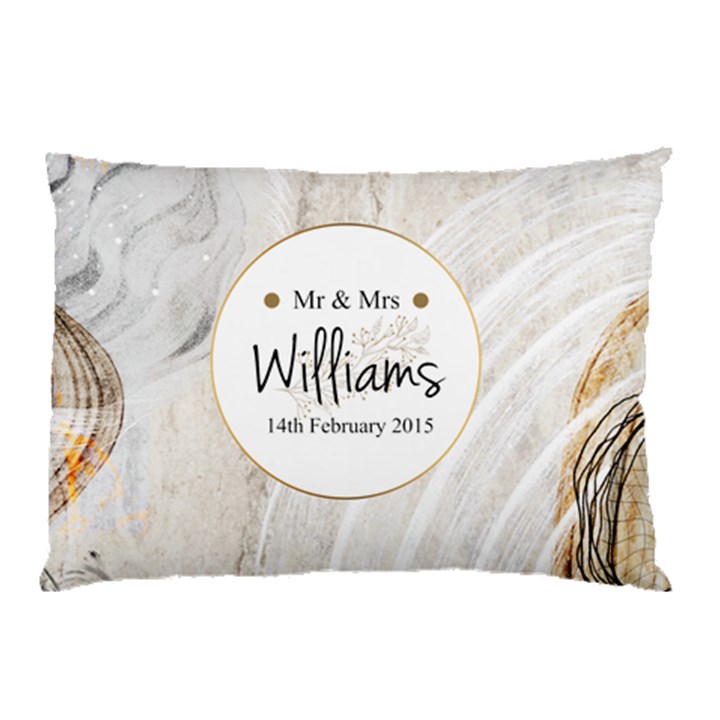 Personalized Marble Frame Wedding Family Name Pillow Case Pillow Case (Two Sides)