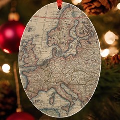 Old Vintage Classic Map Of Europe Uv Print Acrylic Ornament Oval