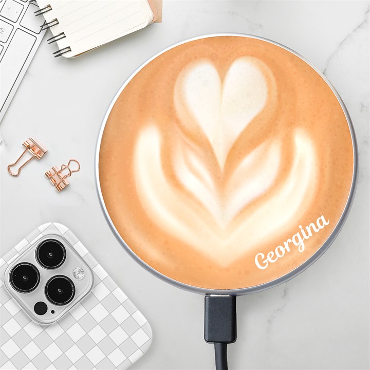 Personalized Coffee Name Wireless Fast Charger Wireless Fast Charger(White)