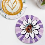 Personalized Flower Photo Name Round Tile Coaster UV Print Round Tile Coaster Front