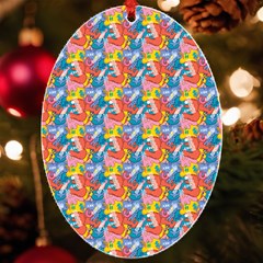 Abstract Pattern Uv Print Acrylic Ornament Oval