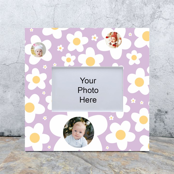 Personalized Photo Floral Pattern Box Photo Frame White Box Photo Frame 4  x 6 