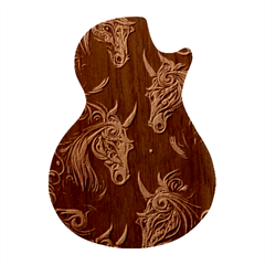 Pattern With Horses Guitar Shape Wood Guitar Pick Holder Case And Picks Set