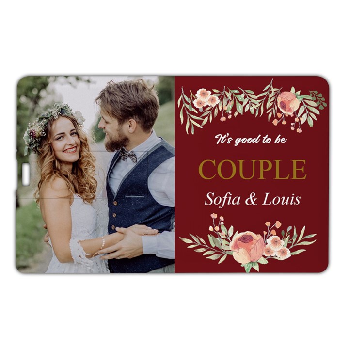 Personalized Name Any Text Couple Wedding Memories Gift Name Card Style USB Flash Drive Name Card Style USB Flash Drive