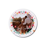 Personalized Little Flower Frame Photo Rubber Coaster (Round) Rubber Coaster (Round) Front