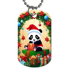 Schwarz Pandaweihnachten300dpi Dog Tag (one Side)