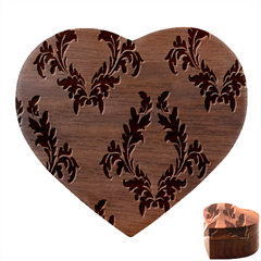 Yellow Regal Filagree Pattern Heart Wood Jewelry Box
