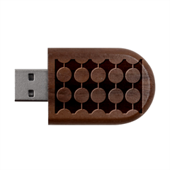 Pattern Circle Retro Design Wood Oval Usb Flash Drive