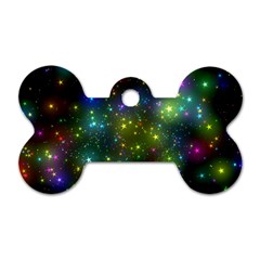 Stars Coloured Lights Background Dog Tag Bone (one Side)