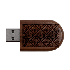 Pattern Seamless Antique Luxury Wood Oval Usb Flash Drive
