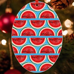 Illustrations Watermelon Texture Pattern Uv Print Acrylic Ornament Oval