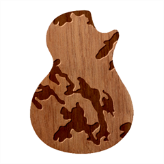 Camo Army Black White Guitar Shape Wood Guitar Pick Holder Case And Picks Set