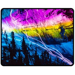 Night Skiing Colored Dead Grateful Lights Mountain Fleece Blanket (medium)