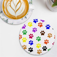 Pawprints Paw Prints Paw Animal Uv Print Round Tile Coaster