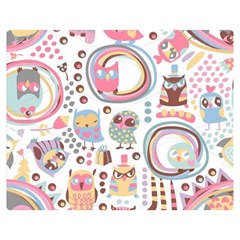 Cute Owl Bird Animal Pattern Two Sides Premium Plush Fleece Blanket (teen Size)