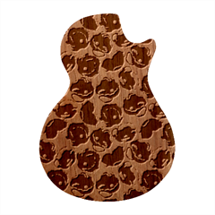 Flower Poppies Plant Petal Guitar Shape Wood Guitar Pick Holder Case And Picks Set