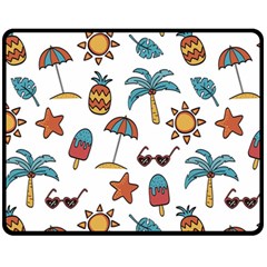Summer Pineapple Fruit Tropical Fleece Blanket (medium)