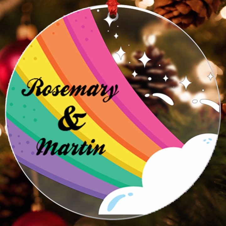 Personalized Name Rainbow UV Print Acrylic Ornament Round UV Print Acrylic Ornament Round