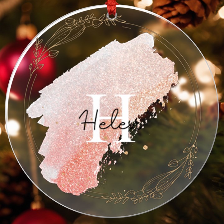 Personalized Name Gold Frame UV Print Acrylic Ornament Round UV Print Acrylic Ornament Round