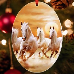 Seven Horses, Sun Uv Print Acrylic Ornament Oval