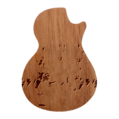 Seven Horses, Sun Guitar Shape Wood Guitar Pick Holder Case And Picks Set