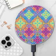 Colorful Flora Flora Kazakh Pattern Wireless Fast Charger(white)
