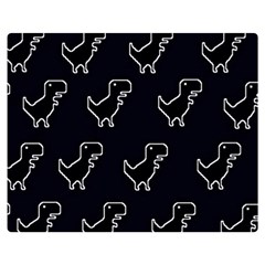 Cute Black, Dinosaur Two Sides Premium Plush Fleece Blanket (teen Size)