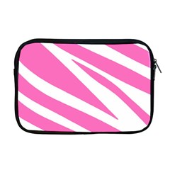 White Pink Stripes, Pattern Apple Macbook Pro 17  Zipper Case