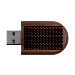 Kawaii Pumpkin Patt Green Wood Oval Usb Flash Drive