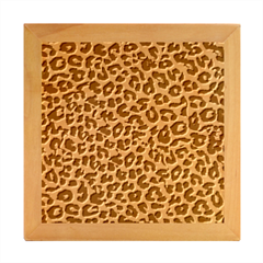 Giraffe Texture, Close-up, Giraffe Skin Texture Wood Photo Frame Cube
