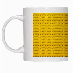 Yellow Lego Texture, Macro, Yellow Dots Background White Mug