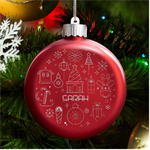 Personalized Christmas Any Text Name Led Glass Round Ornament LED Glass Round Ornament Front