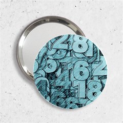 Blue Digits Background, Artwork, Numbers 2 25  Handbag Mirrors