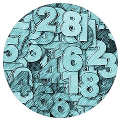 Blue Digits Background, Artwork, Numbers Round Trivet