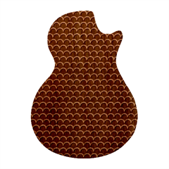 Geometric Abstract Pattern Line Guitar Shape Wood Guitar Pick Holder Case And Picks Set