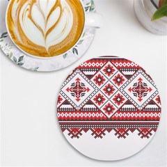 Retro Knitting Patterns Seamless Uv Print Round Tile Coaster