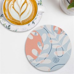 Pattern Plants Leaves Nature Uv Print Round Tile Coaster