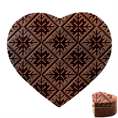 Ukrainian Folk Seamless Pattern Ornament Ethnic Ornament Border Element Traditional Art Heart Wood Jewelry Box