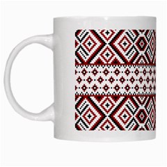Illustration Of Ukrainian Folk Seamless Pattern Ornament White Mug