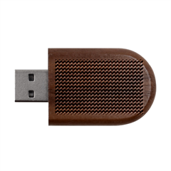 Chevron Pattern Wood Oval Usb Flash Drive