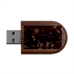 Christmas Snow Edge, Lights Wood Oval Usb Flash Drive