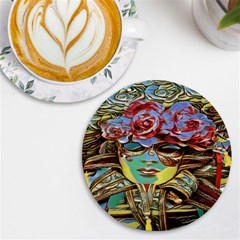 Carnival Mask - Venetian Mask - Italy Vintage Uv Print Round Tile Coaster