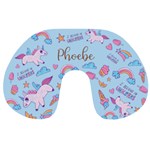 Personalized Name Any Text Unicorn Travel Neck Pillow Travel Neck Pillow Back