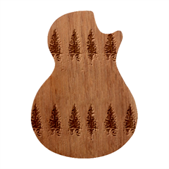 Christmas Trees Pattern Digital Paper Seamless Guitar Shape Wood Guitar Pick Holder Case And Picks Set