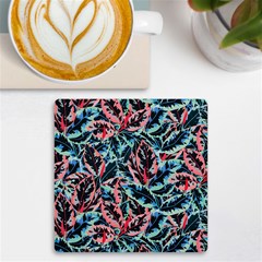 Leaves Pattern Patterns Colorful Uv Print Square Tile Coaster 