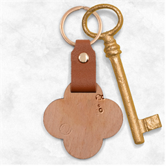 Colorful City Life Horizontal Seamless Pattern Urban City Engraved Wood Key Chain