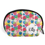 Personalized Strawberry Name Any Text Accessory Pouch (Large) Front