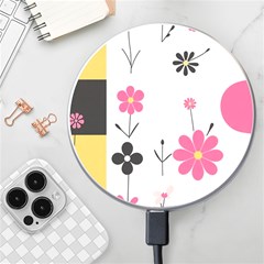  Minimalist Pattern With Simple Lines,flower And Shapes, Creating A Clean And Modern Wireless Fast Charger(white)